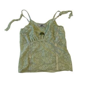For Love And Lemons Light Green Lace Camisole